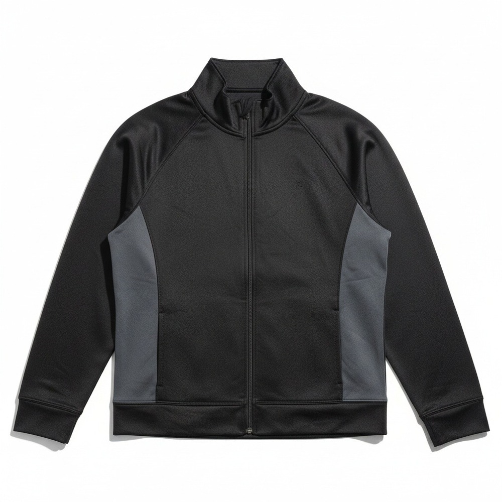 Danskin Now Womens XL Black Charcoal Grey Full Zip Track Jacket DL41T009